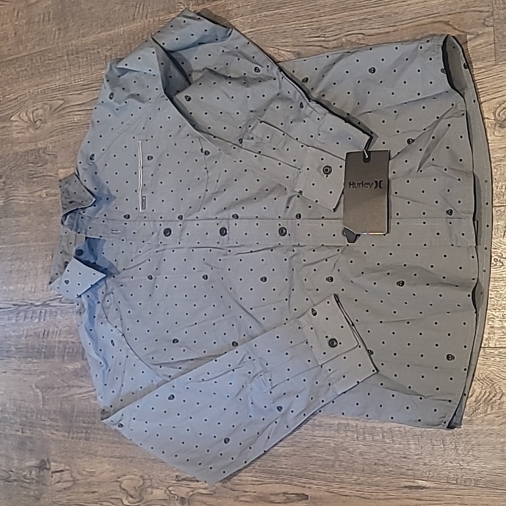 Hurley Boys Large Button Down Long Sleeve Skull New With Tags